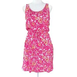 LILLY‎ PULITZER Preppy Floral Pink Mini Skirt Romper Cotton Knit Beachy Size XS